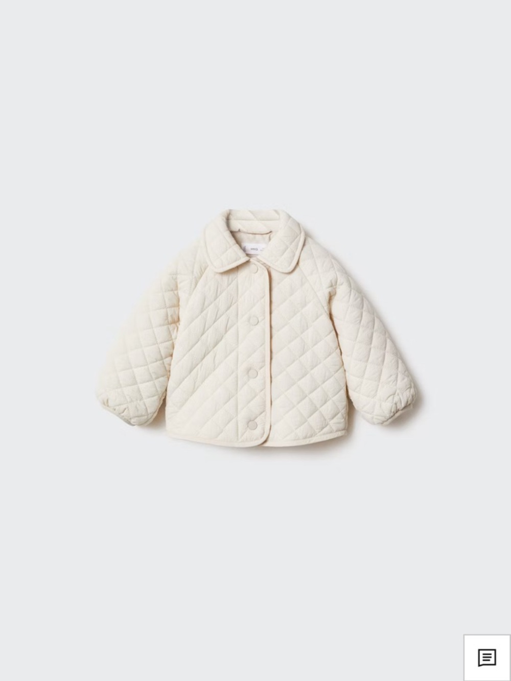 MANGO Quilted Cream Kids Jacket Size 12-18M